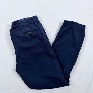 Polo Ralph Lauren Straight Fit Linen Cotton Blend Chino Pants 36/32 Navy Blue